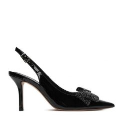 Szpilki Eva Minge. Czarne szpilki Eva Minge, bez wzorów, bez obcasa. Za 399.99 zł.