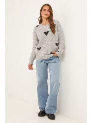 Soft Cashmere Sweter w kolorze jasnoszarym rozmiar: 36/38. Szare swetry klasyczne damskie Soft Cashmere, bez kołnierzyka. Za 121.80 zł.