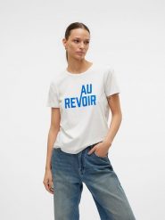 Vero Moda Koszulka w kolorze białym rozmiar: S. Białe bluzki damskie Vero Moda, s, bez wzorów, z bawełny, bez kołnierzyka, bez ramiączek. Za 61.31 zł.