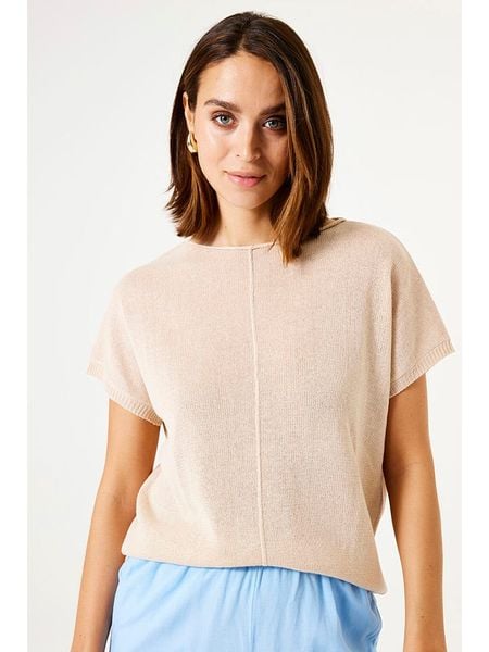 Garcia Sweter w kolorze beżowym rozmiar: M. Brązowe swetry klasyczne damskie Garcia, m, ze splotem, bez kołnierzyka. Za 126.45 zł.