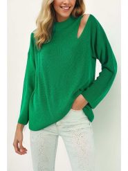 Milan Kiss Sweter w kolorze zielonym rozmiar: L. Zielone swetry klasyczne damskie Milan Kiss, l, z wełny, bez kołnierzyka. Za 174.84 zł.