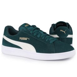 Buty męskie sportowe classic SMASH v2. Białe buty sportowe na co dzień męskie Puma, z materiału, bez zapięcia. Za 218.00 zł.