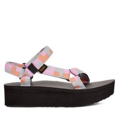 Sandały Teva. Szare sandały damskie Teva, bez wzorów, bez obcasa, na koturnie. Za 219.99 zł.
