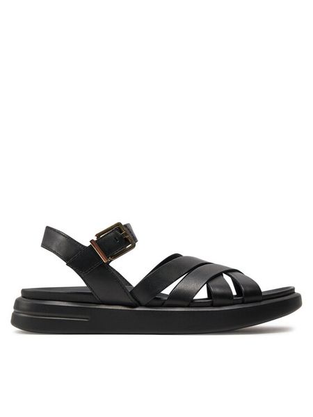 Geox Sandały D Xand 2S D35PAB 00043 C9999 Czarny. Czarne sandały damskie Geox, bez wzorów, ze skóry, bez obcasa, na płaskiej podeszwie. Za 459.99 zł.