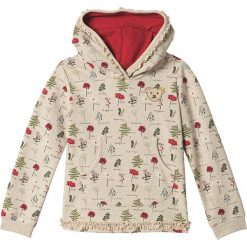Bluza w kolorze beżowo-czerwonym. Brązowe bluzy dziewczęce Steiff, z aplikacjami, bez ramiączek, bez kaptura. W wyprzedaży za 58.95 zł.