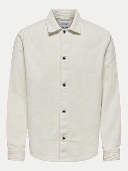 Only & Sons Koszula Sanson 22030732 Biały Regular Fit. Białe koszule męskie Only & Sons, m, bez wzorów, z bawełny, bez kołnierzyka, bez ramiączek. Za 129.99 zł.