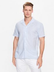 Lindbergh Koszula 30-203319 Błękitny Relaxed Fit. Niebieskie koszule męskie Lindbergh, m, bez wzorów, z bawełny, bez kołnierzyka, bez ramiączek. Za 179.99 zł.