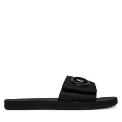 Klapki MICHAEL Michael Kors. Czarne klapki damskie MICHAEL Michael Kors, bez wzorów, bez obcasa. Za 289.99 zł.