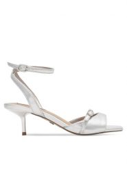 Nine West Sandały FEROZA BYCCC02 Srebrny. Szare sandały damskie Nine West, bez wzorów, z syntetyku, bez obcasa, na szpilce. Za 229.99 zł.