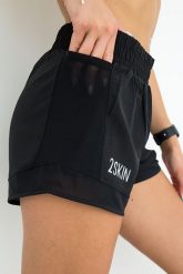 Spodenki do biegania damskie Racing black 2skin. Czarne szorty damskie 2SkIN, bez wzorów, z gumy. Za 99.00 zł.