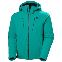 Kurtka narciarska Helly Hansen Alpha 4.0. Zielone kurtki męskie Helly Hansen, m, bez wzorów, bez kaptura, narciarskie. Za 1,999.00 zł.