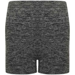 Bezszwowe Spodenki Damskie. Szare szorty damskie TOMBO, bez wzorów, z elastanu, z podwyższonym stanem. Za 70.99 zł.