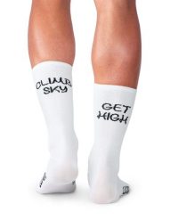 Skarpety Kolarskie Climb Sky White L/XL: 45-47. Białe skarpetki damskie LUXA, bez wzorów, z elastanu. Za 64.90 zł.