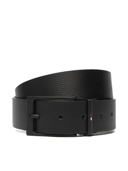 Tommy Hilfiger Pasek Męski Layton Rev 3.5 AM0AM13957 Czarny. Czarne paski męskie Tommy Hilfiger, bez wzorów, ze skóry. Za 249.99 zł.