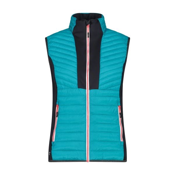 Damska kurtka bez rękawów CMP. Niebieskie kurtki damskie CMP, bez wzorów, z puchu, bez kaptura. W wyprzedaży za 384.90 zł.