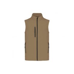 Kurtka bez rękawów Kariban Softshell. Brązowe kurtki męskie KARIBAN, m, bez wzorów, z elastanu, bez kaptura. Za 241.50 zł.