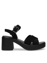 Lasocki Sandały WI16-MIKS-02 Czarny. Czarne sandały damskie Lasocki, bez wzorów, ze skóry, bez obcasa, na słupku. Za 169.99 zł.