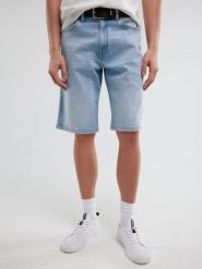 Szorty męskie jeansowe z przetarciami jasnoniebieskie Aleksy Workwear 220. Niebieskie szorty męskie Big Star, na lato, bez wzorów, z denimu, vintage. W wyprzedaży za 119.99 zł.