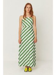 SKFK Sukienka "Aura" w kolorze zielono-białym rozmiar: 44. Białe sukienki damskie SKFK, bez wzorów, z bawełny, bez kołnierzyka, bez ramiączek, maxi. Za 304.99 zł.