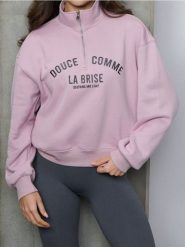 Bluza z krótkim zamkiem i stójką - różowy. Czerwone bluzy bez kaptura damskie Sinsay, l. Za 49.99 zł.