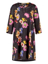 SAMOON Sukienka w kolorze czarno-białym rozmiar: 44. Czarne sukienki damskie Samoon, na co dzień, bez wzorów, z wiskozy, bez kołnierzyka, bez ramiączek, midi, proste. Za 104.39 zł.