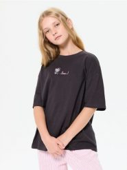 Koszulka Hello Kitty - szary. Szare koszulki dziewczęce Sinsay, l, bez wzorów, bez ramiączek. Za 17.99 zł.