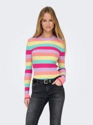 ONLY Sweter "Louisa" ze wzorem rozmiar: M. Swetry klasyczne damskie Only, m, prążkowane, bez kołnierzyka. Za 84.21 zł.