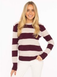 Zwillingsherz Kaszmirowy sweter w kolorze kremowo-bordowym rozmiar: XL. Brązowe swetry klasyczne damskie Zwillingsherz, xl, z kaszmiru, bez kołnierzyka. Za 459.95 zł.