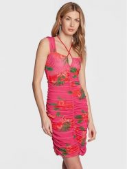 Pinko Sukienka codzienna Avvinto 100954 A0SP Różowy Slim Fit. Czerwone sukienki damskie Pinko, na co dzień, xl, bez wzorów, z syntetyku, bez kołnierzyka, bez ramiączek, proste. Za 659.99 zł.