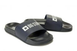 BIG STAR GG274A043 granat, klapki damskie. Niebieskie klapki damskie Big Star, bez wzorów, bez obcasa. Za 69.99 zł.