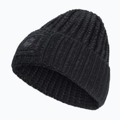 Czapka zimowa Jack Wolfskin Badge Beanie. Czarne czapki męskie Jack Wolfskin, na zimę, bez wzorów, z materiału. Za 119.99 zł.