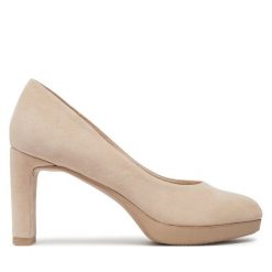 Czółenka Tamaris. Brązowe czółenka damskie Tamaris, bez wzorów, bez obcasa. Za 339.99 zł.