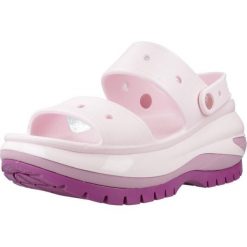 Sandały CROCS CLASSIC MEGA CRUSH SANDAL Rose. Czerwone sandały damskie Crocs, bez wzorów, z gumy, bez obcasa. Za 317.60 zł.