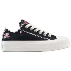 Buty sportowe Converse Chuck Taylor All Star Lift Platform Embroidered Flowers. Czarne buty sportowe na co dzień damskie Converse, bez wzorów. Za 490.00 zł.