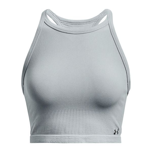 Tank top fitness damski Under Armour Rush Seamless Tank. Niebieskie topy damskie Under Armour, xl, bez wzorów, bez ramiączek. Za 109.99 zł.