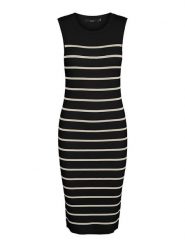 Vero Moda Sukienka dzianinowa w kolorze czarnym rozmiar: XL. Czarne sukienki damskie Vero Moda, na imprezę, xl, bez wzorów, z dzianiny, bez kołnierzyka, bez ramiączek, midi. Za 105.38 zł.