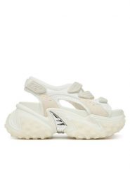 Buffalo Sandały Cerbo Sandal Track 1602365 Biały. Białe sandały damskie Buffalo, bez wzorów, z materiału, bez obcasa, na płaskiej podeszwie. Za 429.99 zł.