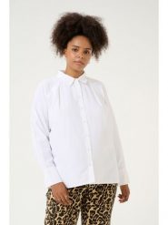 KAFFE curve Bluzka w kolorze białym rozmiar: 48. Białe bluzki damskie KAFFE curve, bez wzorów, bez kołnierzyka, bez ramiączek. Za 78.99 zł.