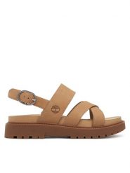 Timberland Sandały TB0A61T4EN31 Beżowy. Brązowe sandały damskie Timberland, bez wzorów, ze skóry, bez obcasa, na płaskiej podeszwie. Za 339.99 zł.