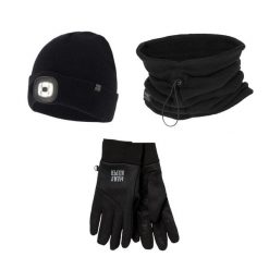 Zestaw termoaktywny unisex – Czapka/Komin/Rękawiczki. Czarne czapki zimowe damskie HEAT KEEPER, z poliamidu. Za 215.54 zł.