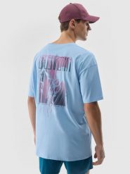 4F T-shirt z nadrukiem męski - niebieski 3XL. Niebieskie t-shirty męskie 4f, m, z aplikacjami, z bawełny, bez kołnierzyka. Za 69.99 zł.