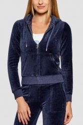 JUICY COUTURE Granatowa bluza damska Robertson Hoodie, Rozmiar L. Niebieskie bluzy z kapturem damskie Juicy Couture, l, z materiału. W wyprzedaży za 332.99 zł.