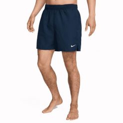 Nike Essential 5 spodenki kąpielowe męskie NESSF560 440 granatowe. Białe kąpielówki męskie Nike, m, bez wzorów, do pływania. Za 121.99 zł.