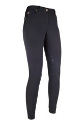 Damskie spodnie jeździeckie o średniej przyczepności HKM LG Basic. Czarne spodnie sportowe damskie HKM, l, z lycry, na fitness i siłownię. Za 435.50 zł.