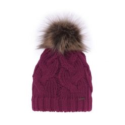 Czapka zimowa damska różowa z pomponem. Czerwone czapki zimowe damskie Molly, z materiału. Za 59.90 zł.
