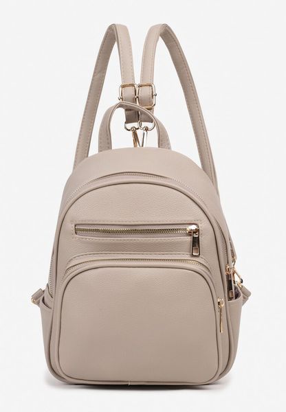 Ciemnobeżowy Plecak na Suwak Wykończony Regulowanymi Odpinanymi Paskami Nelda. Brązowe plecaki damskie Renee, bez wzorów, z jeansu, eleganckie. Za 89.99 zł.