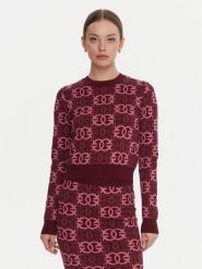 PINKO Sweter Gypsies 106041 A2YD Bordowy Regular Fit. Czerwone swetry klasyczne damskie Pinko, s, z wiskozy, bez kołnierzyka. Za 879.99 zł.