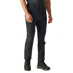 Modularne spodnie trekkingowe Regatta Highton II. Szare szorty męskie Regatta, bez wzorów, z elastanu, klasyczne. Za 249.99 zł.