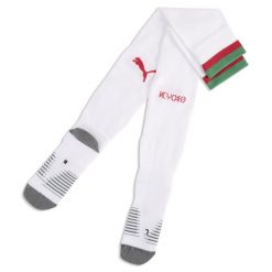 Męskie skarpety piłkarskie w paski Maroko 2026 PUMA. Czerwone skarpetki męskie Puma, bez wzorów. Za 99.00 zł.