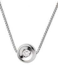 DYAMANT Srebrny naszyjnik z diamentem - dł. 42 cm rozmiar: onesize. Szare naszyjniki damskie DYAMANT, srebrne. Za 674.99 zł.